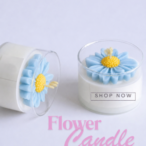Flower Candle Blue-Treat Me Well Soy