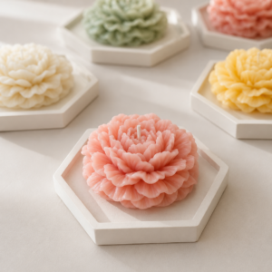 Peony Candle in Hexagon Tray